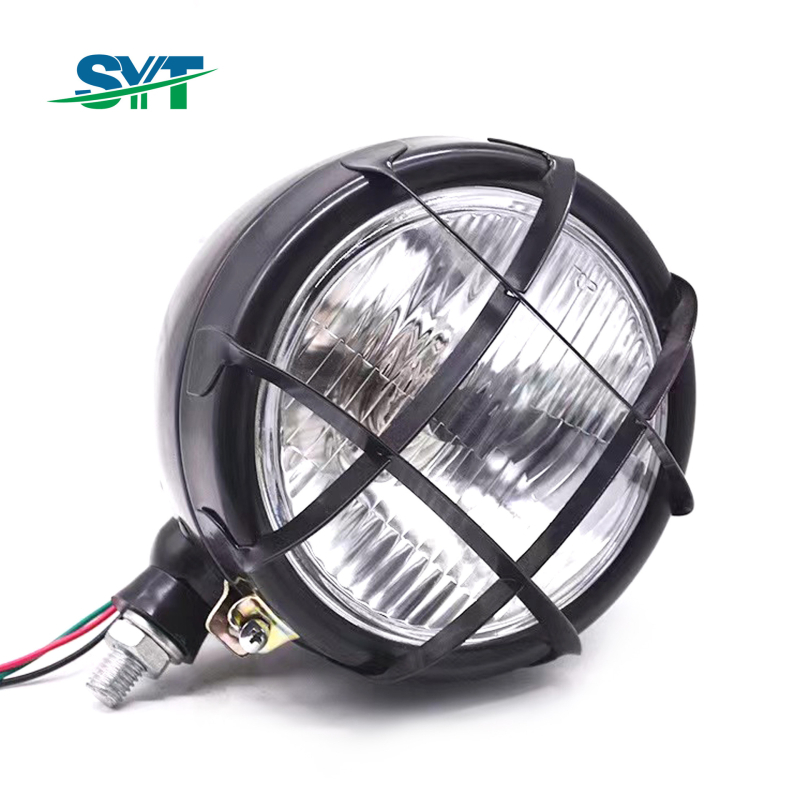 Prednje svjetlo traktora s kovinskom mrežicom, H4 visok/niži snop, LED nadogradnja, metalno kućište, 12-24V, 5000 lm, 3000 h, 1 godina garancije, prilagodljivo