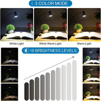 LED klips stolna lampica za zaštitu očiju, za učenje i čitanje, selfies, manikuru i tetoviranje obrva, noćno ambijentalno osvjetljenje, dodatno svjetlo za fotografiranje