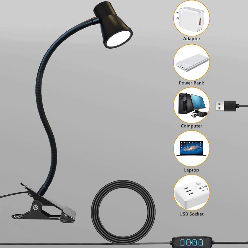 LED klips stolna lampica za zaštitu očiju, za učenje i čitanje, selfies, manikuru i tetoviranje obrva, noćno ambijentalno osvjetljenje, dodatno svjetlo za fotografiranje