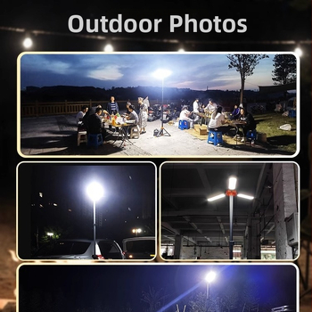 Conpex LED kamp-lampa, prijenosna sklopiva svjetiljka, punjiva, 19V DC, 99W, daljinsko upravljanje