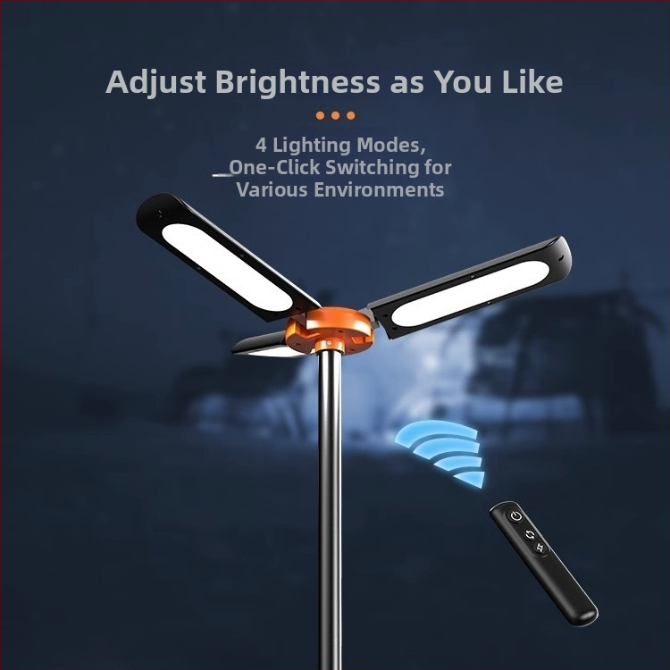 Conpex LED kamp-lampa, prijenosna sklopiva svjetiljka, punjiva, 19V DC, 99W, daljinsko upravljanje