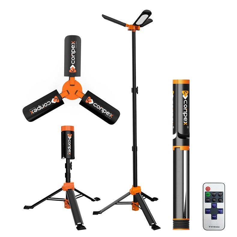 Conpex LED kamp-lampa, prijenosna sklopiva svjetiljka, punjiva, 19V DC, 99W, daljinsko upravljanje