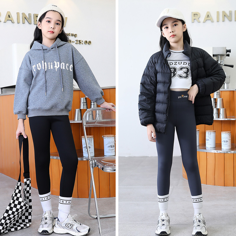 Dječje hlače Shark s flisom, zimski korejski stil, za djevojčice 3–8 godina, nylon 78%