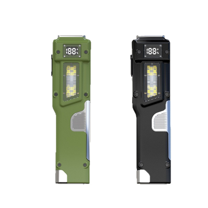 LED taktička ručna svjetiljka, ultra-tanka prijenosna s digitalnim zaslonom, tri izvora svjetla, Type-C punjenje, 1000mAh, domet 100–200 m