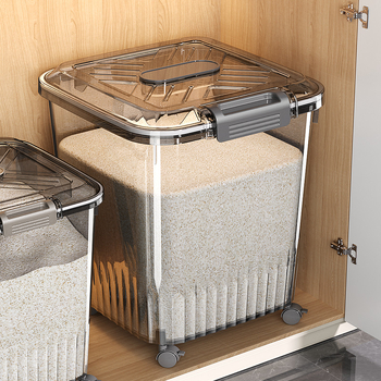 Container pentru depozitare orez și cereale — etanșare, protecție împotriva umidității și insectelor; material: plastic PP; capacitate: 10 L sau mai mult; stil: minimalist modern