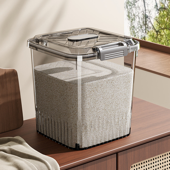 Container pentru depozitare orez și cereale — etanșare, protecție împotriva umidității și insectelor; material: plastic PP; capacitate: 10 L sau mai mult; stil: minimalist modern