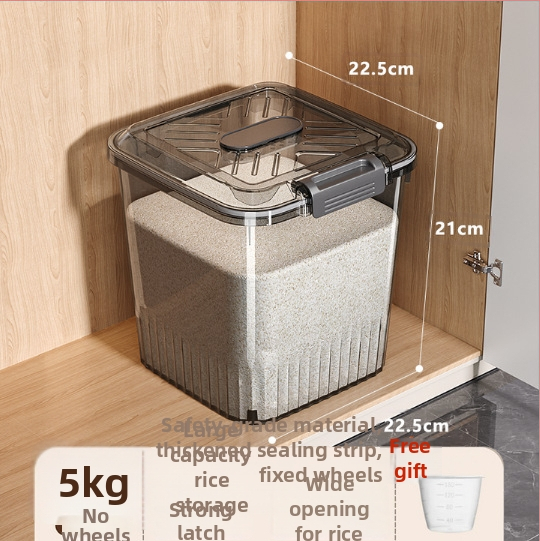 Container pentru depozitare orez și cereale — etanșare, protecție împotriva umidității și insectelor; material: plastic PP; capacitate: 10 L sau mai mult; stil: minimalist modern