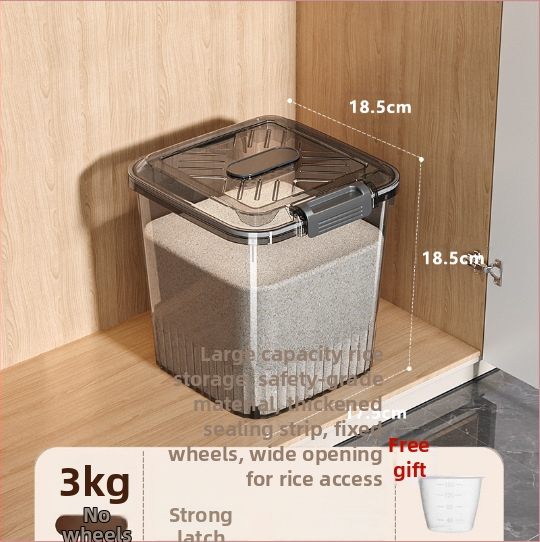 Container pentru depozitare orez și cereale — etanșare, protecție împotriva umidității și insectelor; material: plastic PP; capacitate: 10 L sau mai mult; stil: minimalist modern