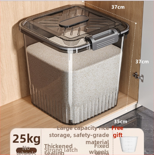 Container pentru depozitare orez și cereale — etanșare, protecție împotriva umidității și insectelor; material: plastic PP; capacitate: 10 L sau mai mult; stil: minimalist modern