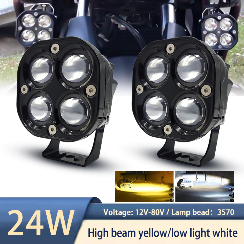LED prednje svjetlo za motocikl s dizajnom četiri lista deteline | ABS | 5W | 3V | 0,2A | Univerzalna kompatibilnost