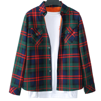 Ženska karirana košulja s reverom, uska silueta, dugi rukav, poliester, patchwork stil