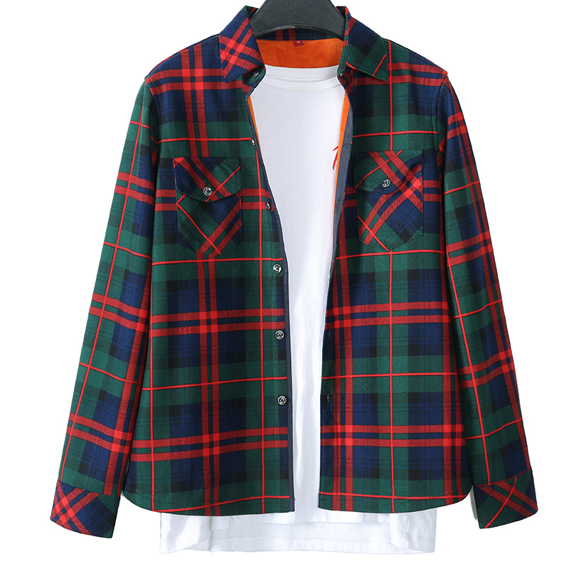 Ženska karirana košulja s reverom, uska silueta, dugi rukav, poliester, patchwork stil