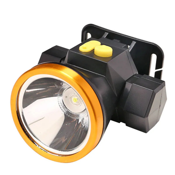 LED челник за къмпинг и работа - презареждаем, 1800mAh батерия, 1W LED, ръчно зареждане, обхват 100-200 m