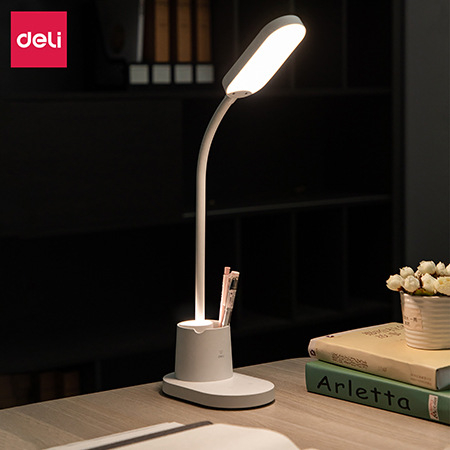 LED stolna lampa 17854, USB punjač, plastično sjenilo, CRI ≥95, modern minimalistički dizajn