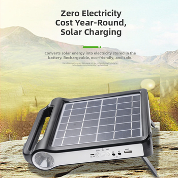 Solárna núdzová LED lampa s duálnym použitím – baterka a kempingové svetlo, hliníkové telo, LED zdroj, model 038, Jiuyang