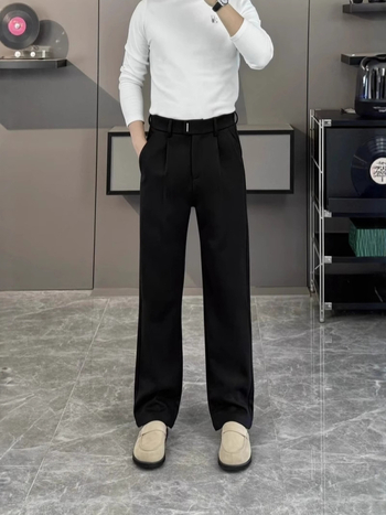 Muške zimske hlače ravnog kroja, teške, casual-business stil, jednobojne, zatvarač