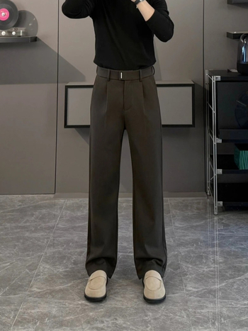 Muške zimske hlače ravnog kroja, teške, casual-business stil, jednobojne, zatvarač