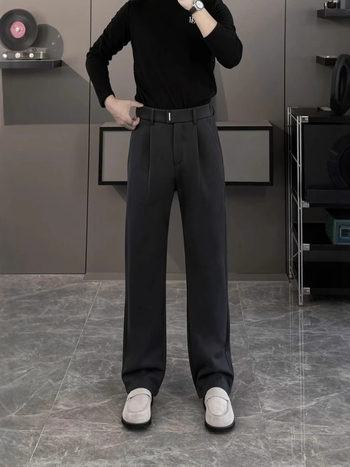 Muške zimske hlače ravnog kroja, teške, casual-business stil, jednobojne, zatvarač
