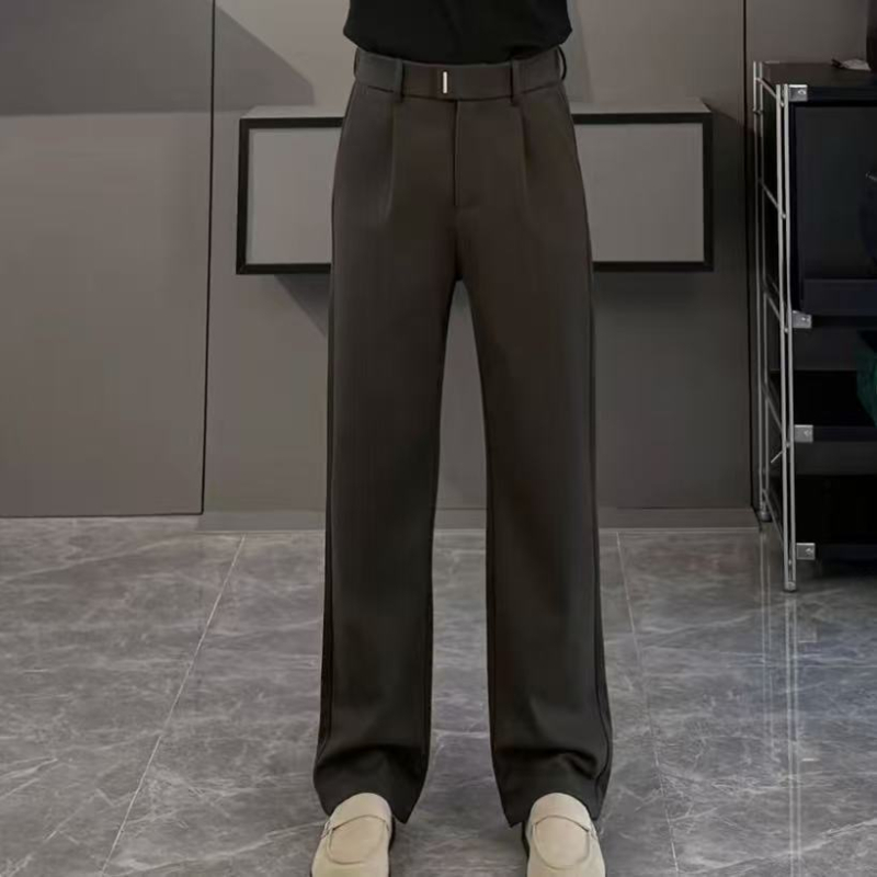 Muške zimske hlače ravnog kroja, teške, casual-business stil, jednobojne, zatvarač