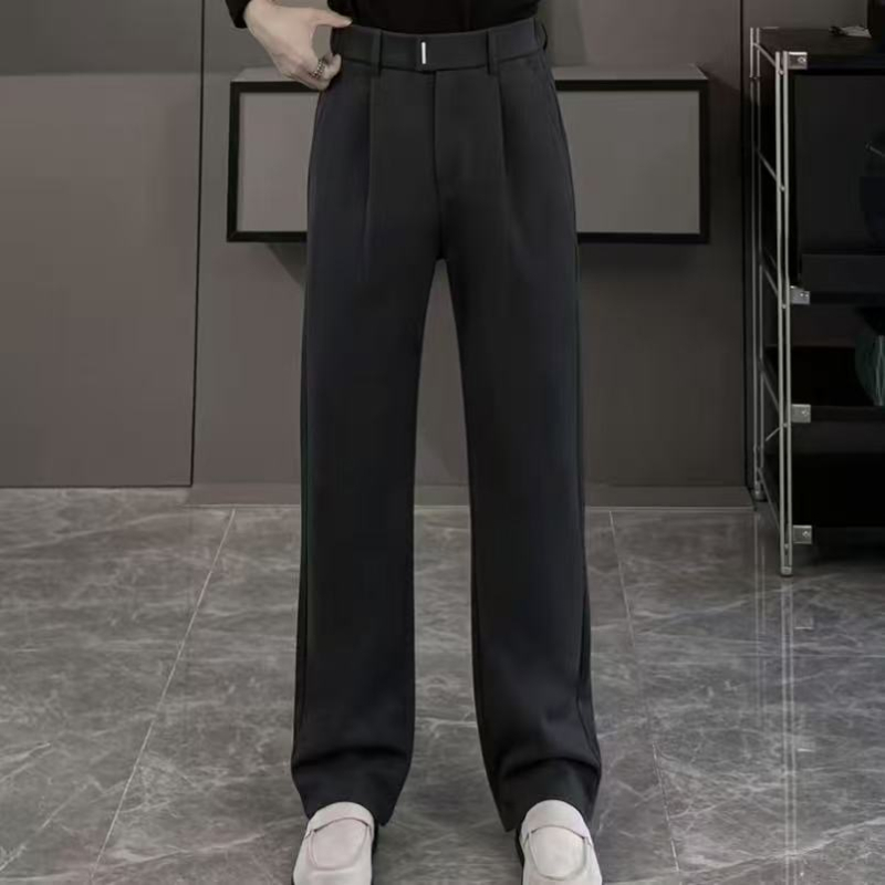 Muške zimske hlače ravnog kroja, teške, casual-business stil, jednobojne, zatvarač