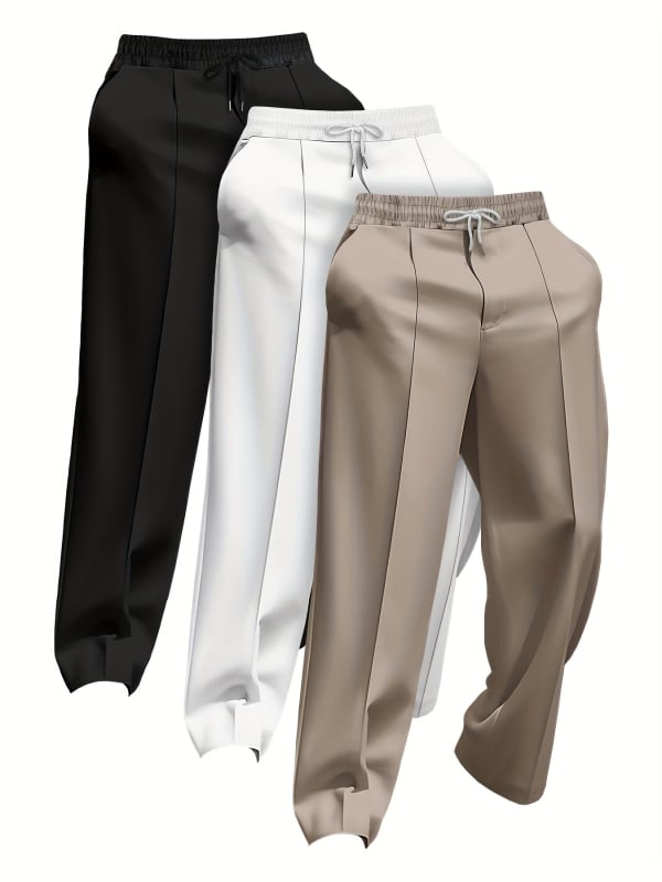 Muške hlače, korejskog stila, ravni kroj, poliester tkanina, mikroelastičnost, proljeće-jesen