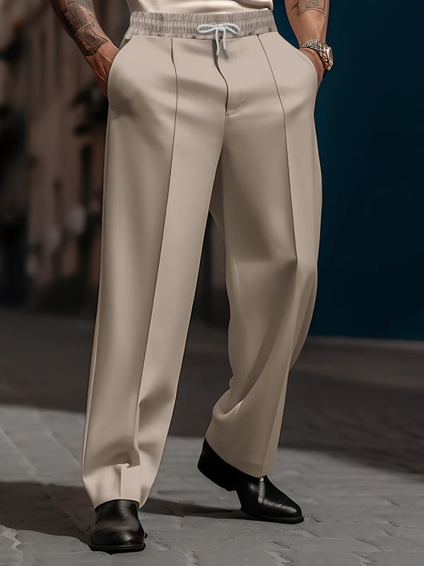 Muške hlače, korejskog stila, ravni kroj, poliester tkanina, mikroelastičnost, proljeće-jesen