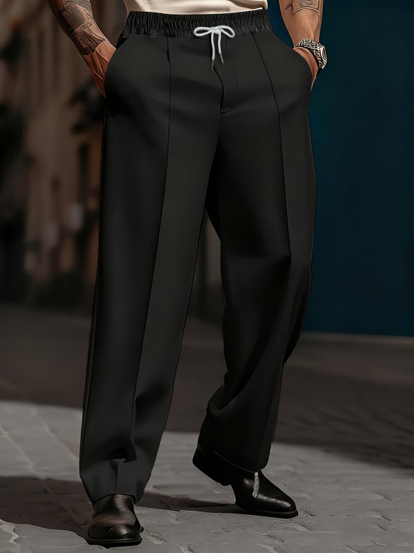 Muške hlače, korejskog stila, ravni kroj, poliester tkanina, mikroelastičnost, proljeće-jesen