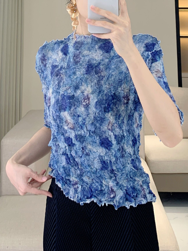 Ženski T-shirt od poliestera s tie-dye uzorkom zvjezdanog svemira, kratkih rukava