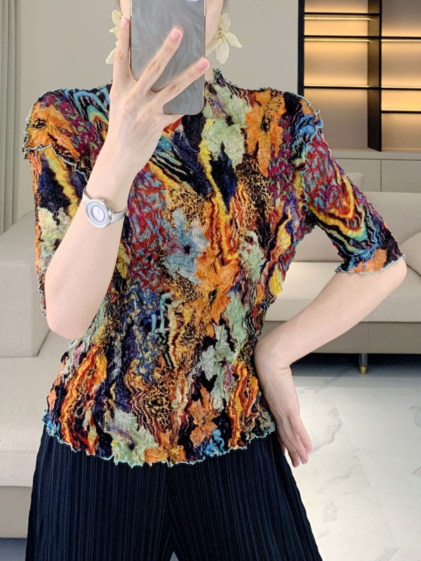 Ženski T-shirt od poliestera s tie-dye uzorkom zvjezdanog svemira, kratkih rukava