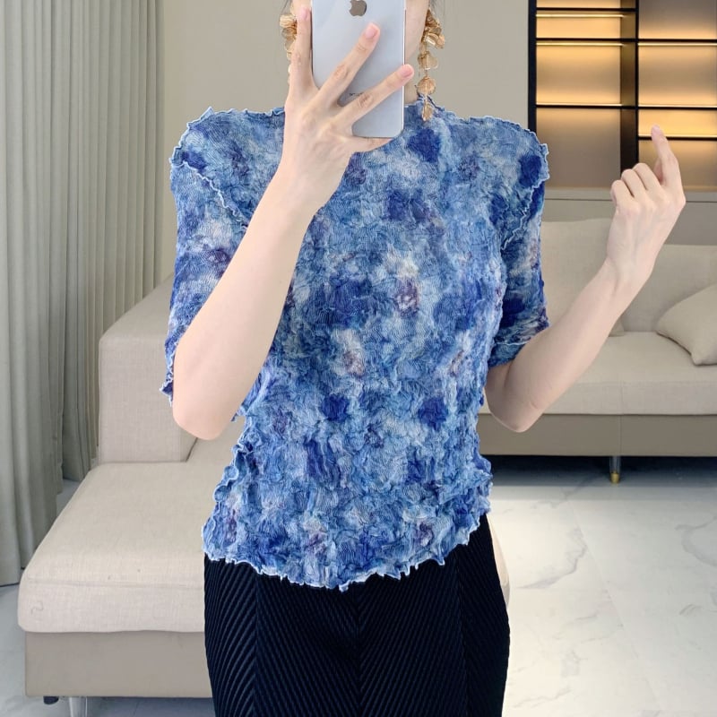 Ženski T-shirt od poliestera s tie-dye uzorkom zvjezdanog svemira, kratkih rukava