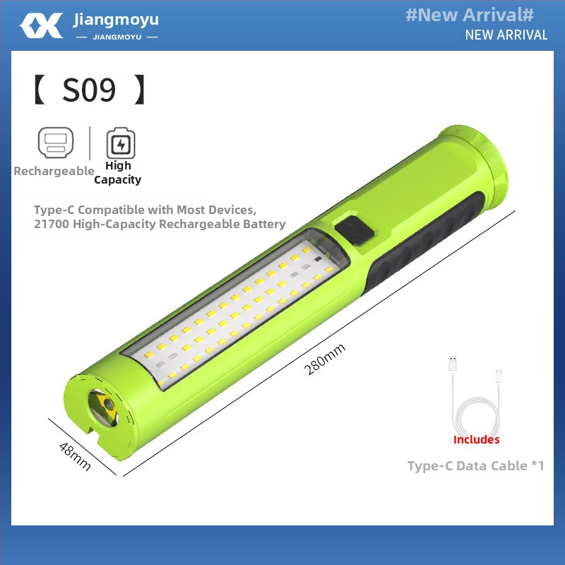 COB munkalámpa autójavításhoz mágneses kampóval, újratölthető, 5W, 360° forgás