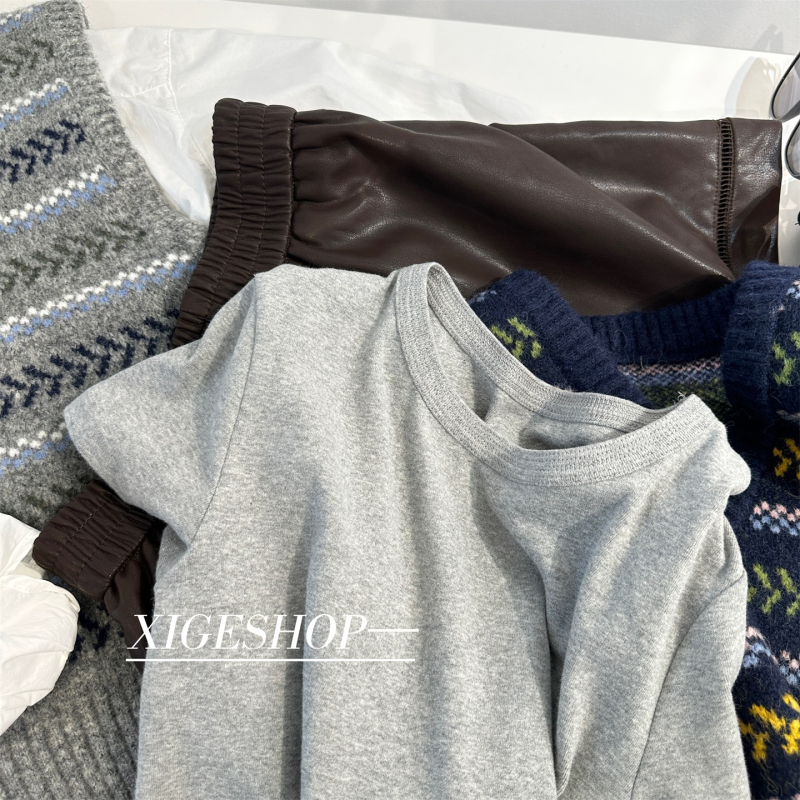 Női pamut póló 95%+, Slim fit, Brushed, rövid ujjú, kerek nyak