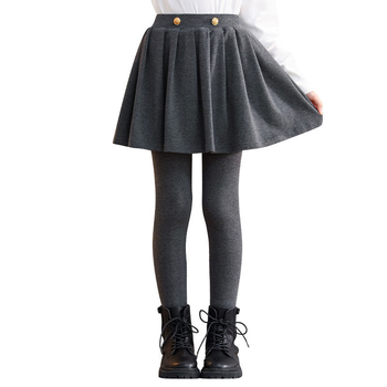 Lányoknak készült plüss belű szoknyás nadrág, pamut, hercegnő-stílus, téli modell, 8 év felett