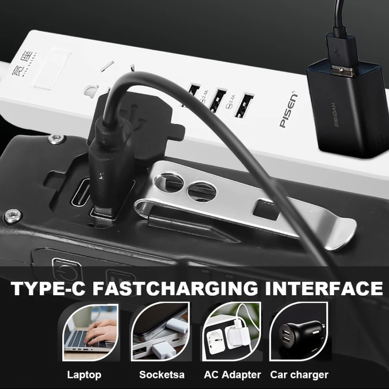 Kültéri LED elemlámpa mágnessel, 5W, 2000mAh akkumulátor, 100–200 m hatótávolság, többfunkciós vészvilágítás