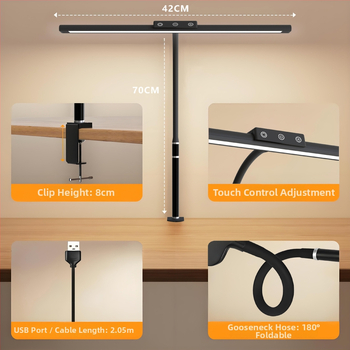 USB klips stolna lampica za monitor – LED svjetlo za čitanje, učenje i ured