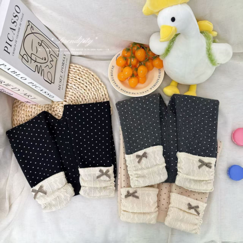 Lányoknak tervezett fleece-bélélt téli pamutnadrág – meleg pamutból, középmagas derekú, 80% pamut, 1–3 éveseknek, nyitott gátnál