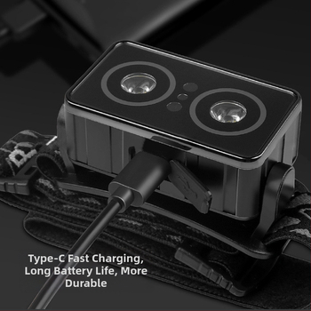 Čelová USB nabíjateľná lampička s XTE LED, 20W, dosah 50–100 m