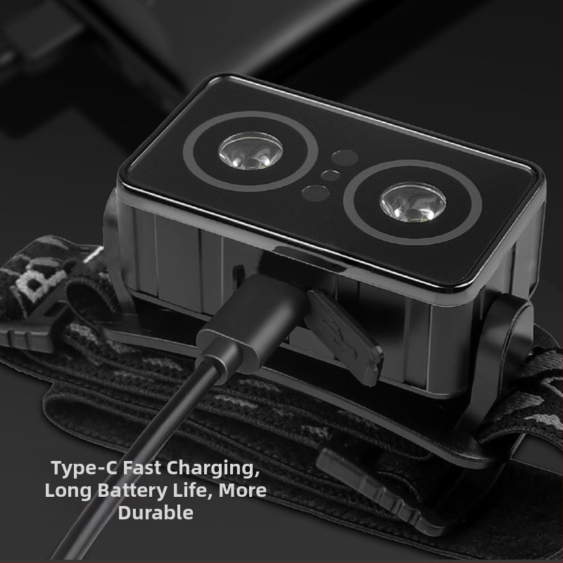 Čelová USB nabíjateľná lampička s XTE LED, 20W, dosah 50–100 m