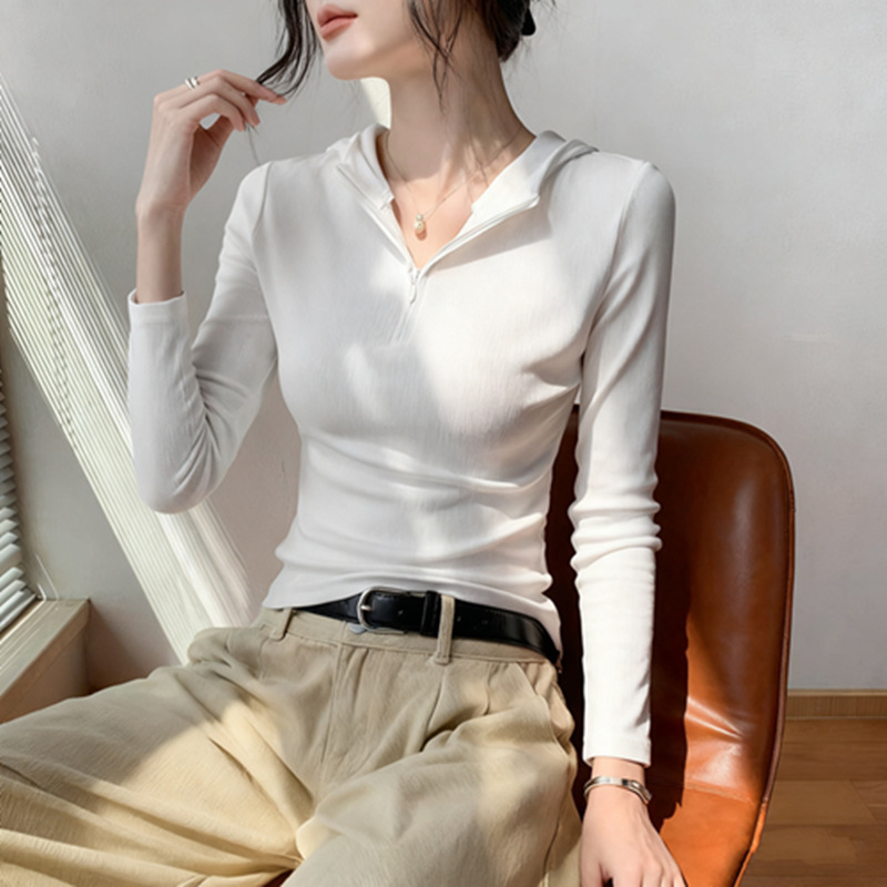 Ženska dukserica s kapuljom i zatvaračem, slim fit, viskozne vlakno, jednobojna, dugi rukavi, panelno šivanje