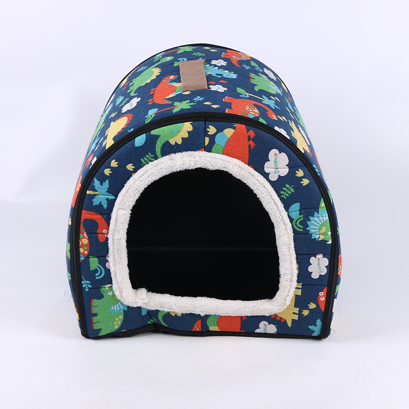 Plüss kutyaház-ágy – vízálló, zárt, kétfunkciós, kutyáknak