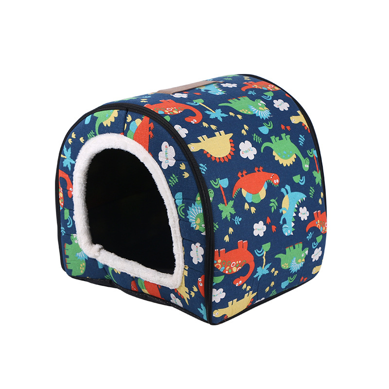 Plüss kutyaház-ágy – vízálló, zárt, kétfunkciós, kutyáknak