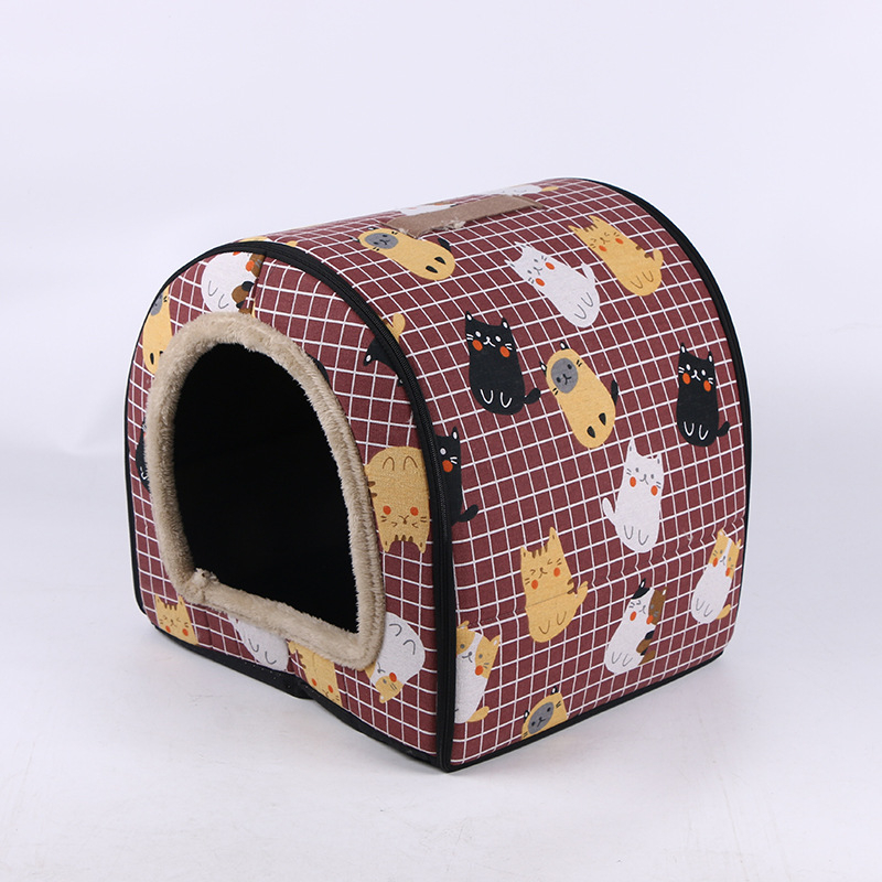 Plüss kutyaház-ágy – vízálló, zárt, kétfunkciós, kutyáknak