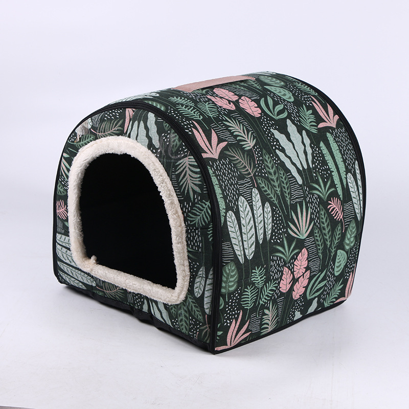 Plüss kutyaház-ágy – vízálló, zárt, kétfunkciós, kutyáknak