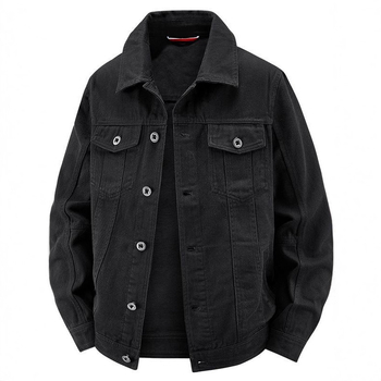 Džins jakna od 100% pamuka, s reverom, jednoredno kopčanje, vintage stil, više džepova