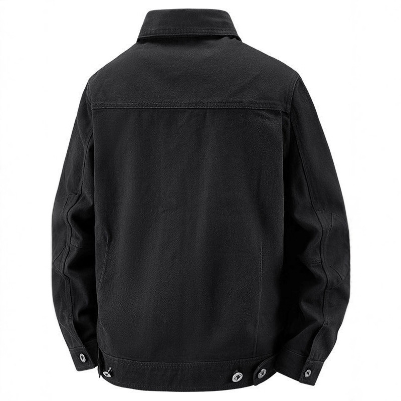 Džins jakna od 100% pamuka, s reverom, jednoredno kopčanje, vintage stil, više džepova