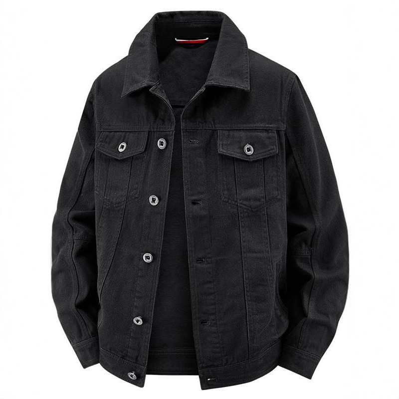 Džins jakna od 100% pamuka, s reverom, jednoredno kopčanje, vintage stil, više džepova