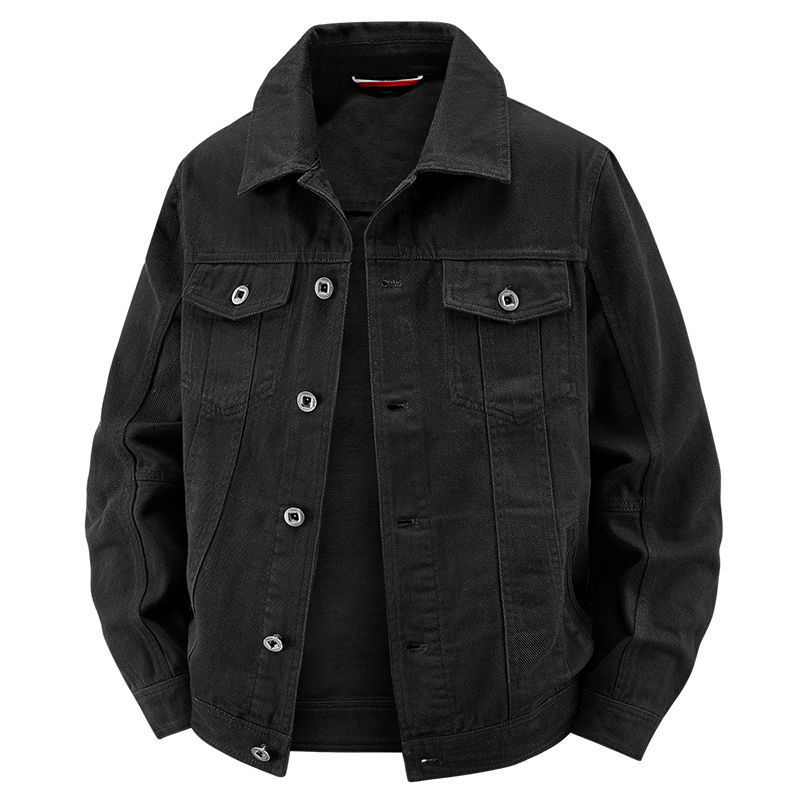 Džins jakna od 100% pamuka, s reverom, jednoredno kopčanje, vintage stil, više džepova