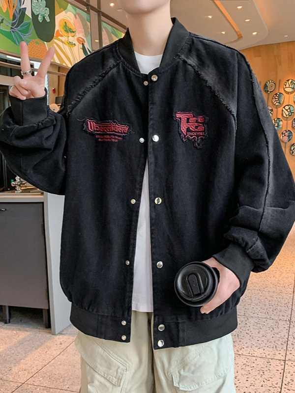 Muška trapers jakna s baseball ovratnikom, jesen 2025, mladenački casual stil, prilagođeni kroj, jednostruko kopčanje, bez kapuljače, standardna duljina, dugi rukavi, bočne džepove, 50,2% pamuk