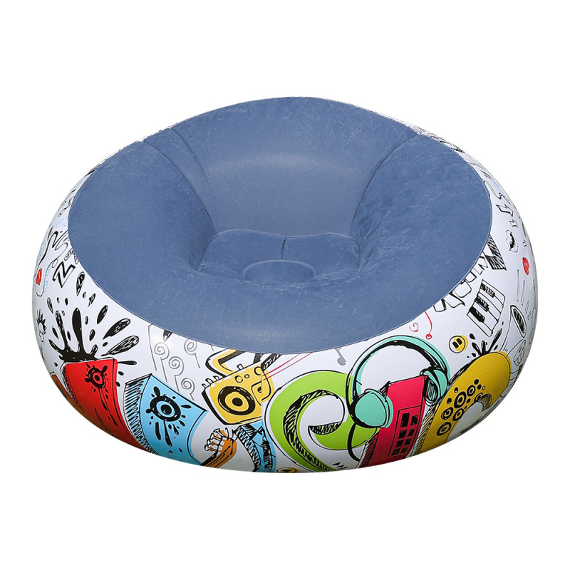 Naduvljivo ležaljko s graffiti dizajnom i flokiranom površinom; težina 1 kg, nosivost 150 kg, način napuhavanja ručna pumpa