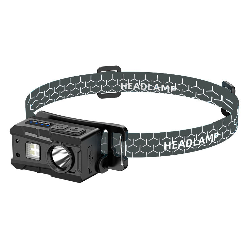 Szenzoros fejlámpa LED 5W, beépített 800 mAh akkumulátor, újratölthető, hatótáv 100–200 m